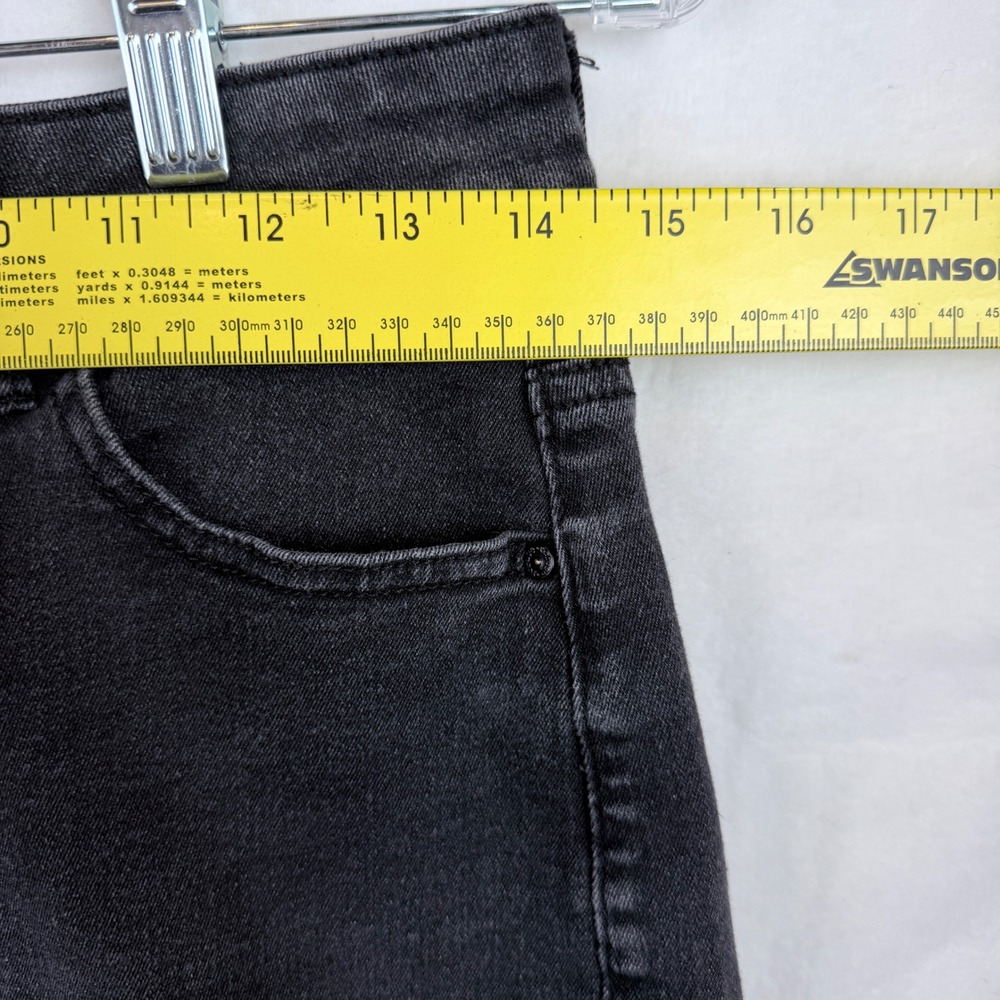 Refuge Denim Nashville Shorts Juniors 9 Black High Rise Button Fly Distressed - Picture 4 of 9